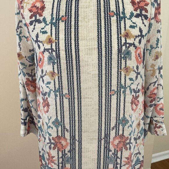 Brixon Ivy Stitch Fix Shirt Floral Top Tunic Ellie Cross Stitch Pattern Size S - Picture 2 of 13